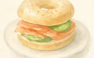 Bagel saumon-avocat : Un duo irrésistible entre terre et mer